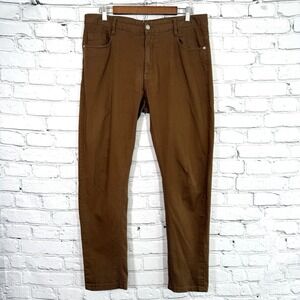 Authentic Fendi Roma Brown Slim Fit Stretch Pants 34x31
